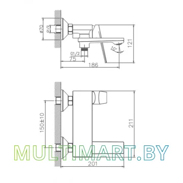 Смеситель Haiba HB60533-3 (серый) картинка 2